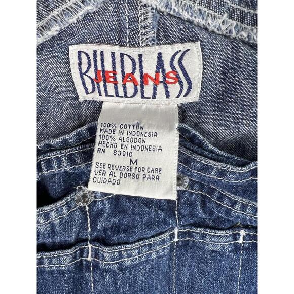 Bill Bass Vintage Denim Overall Shorts Medium Cotton Utility Pockets Shortalls - Picture 4 of 14